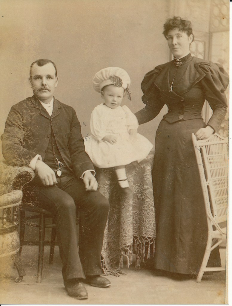 Felix Patrick Dempsey with his parents, Michael Andrew Dempsey and Rose Ann McGinnity. 1894 or 1895. He was their only child.

